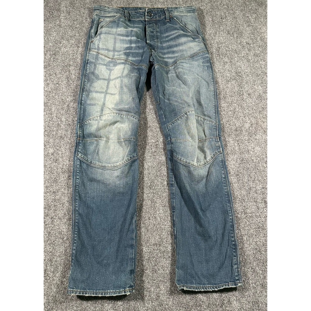 G Star Raw Mens 31x30 Blue Denim 5620 3D Straight Jeans